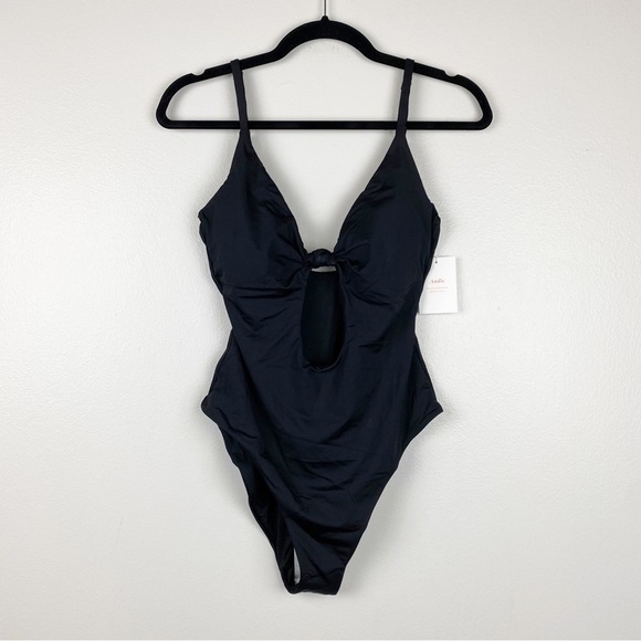 Andie The Santorini One Piece Swimsuit Cut-Out Black Size L NWT - Picture 5 of 10